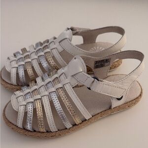 UGG Kids White and Gold Sandals
